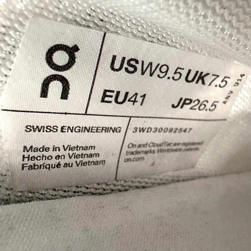 On Cloudeclipse Running Shoes Womens 9.5 Gray Alloy/White Swiss Engineering
